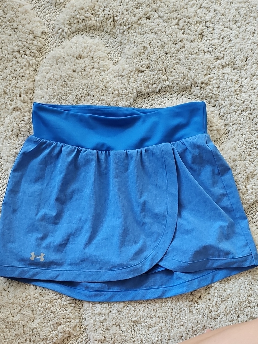 Under Armour Women's Motion Skort Size Small Blue Heather Tulip Wrap Hem Pocket